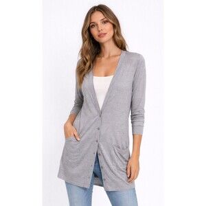 Amina Rubinacci Linen Cardigan Women’s Size 42 US 6 lightweight Gray